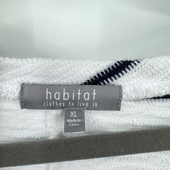 Habitat Oversized Striped Top Shirt XL White Black 100% Cotton Lagenlook Coastal - Picture 5 of 7